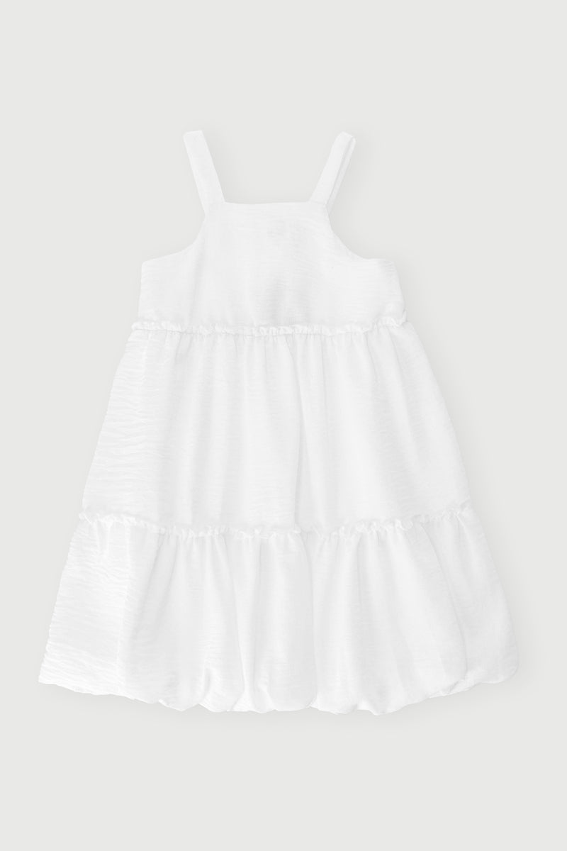 Pre-Girls Crinkle Bubble Dress - White