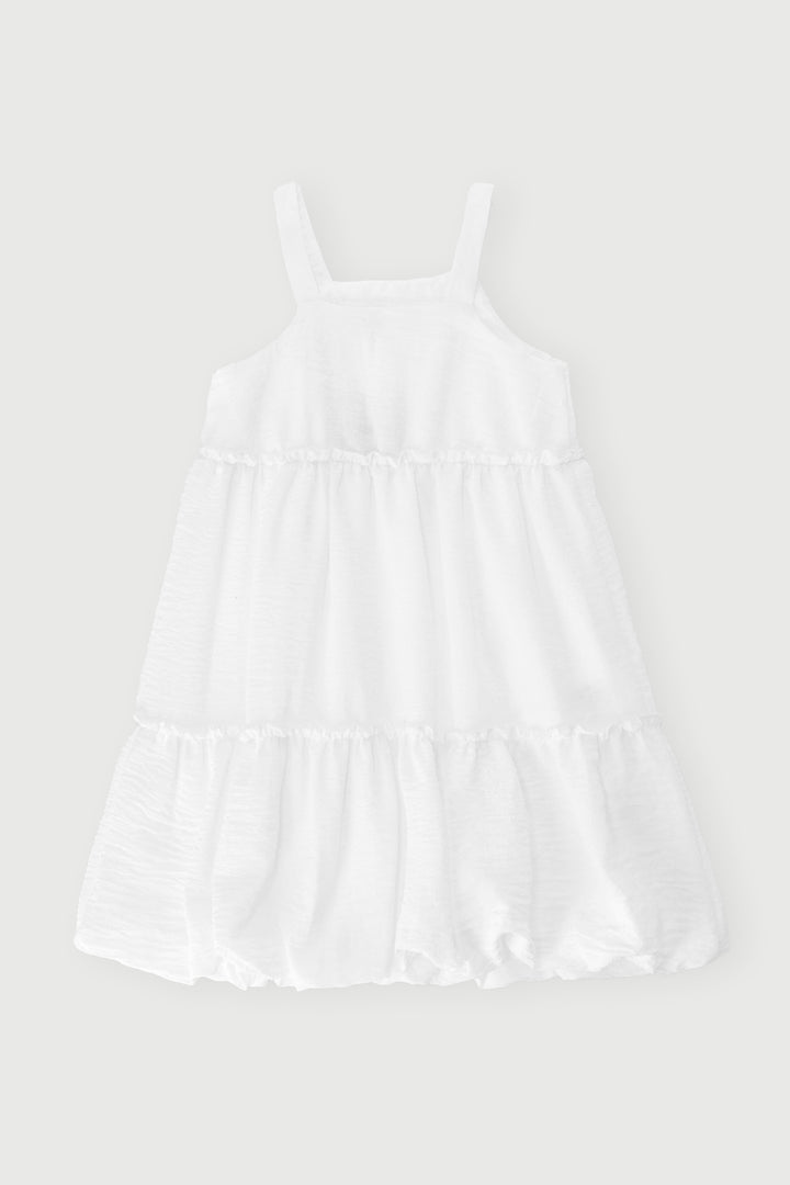 Pre-Girls Crinkle Bubble Dress - White