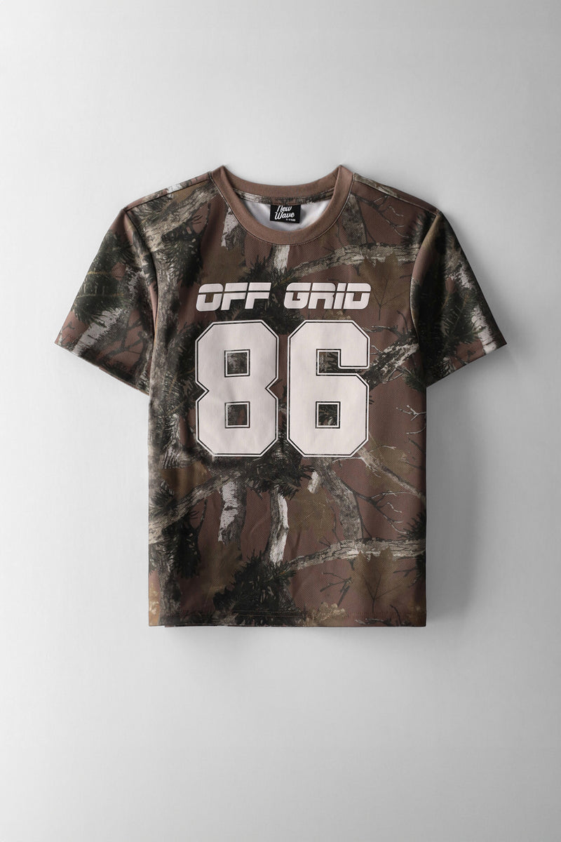 Boys Bush Camo Print Oversized Sports  T-Shirt
