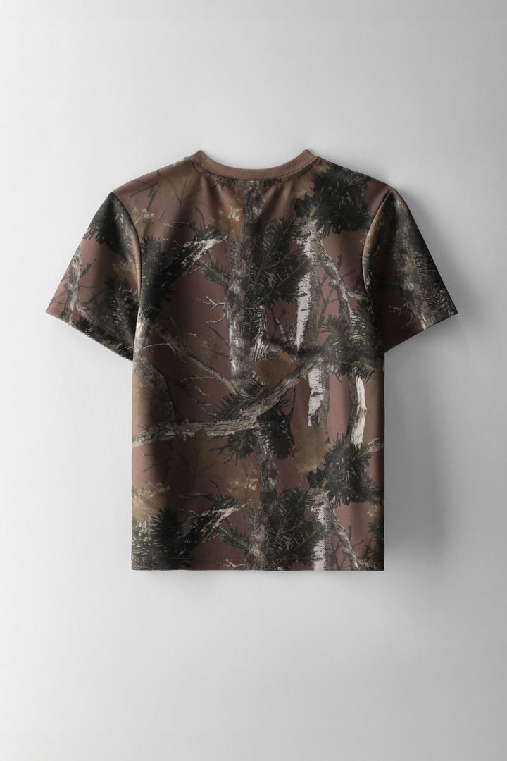 Boys Bush Camo Print Oversized Sports  T-Shirt