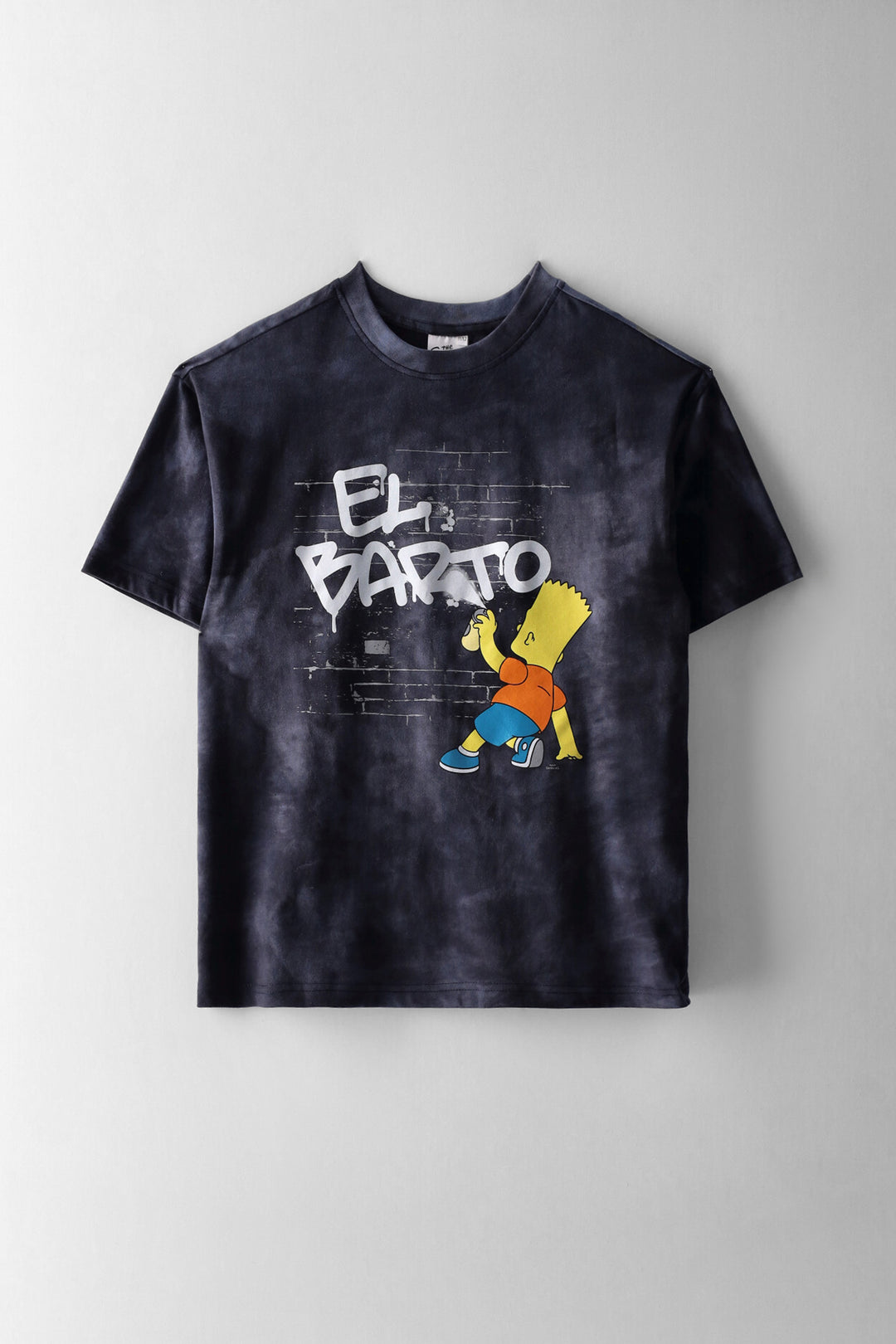 Boys Spectra Dye Oversized Bart T-Shirt - Black