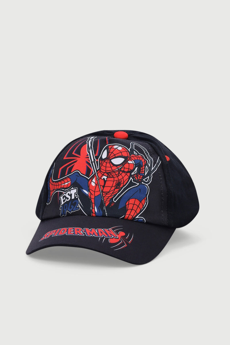 Pre-Boys Spiderman Sunglasses & Peak Cap Set - Black