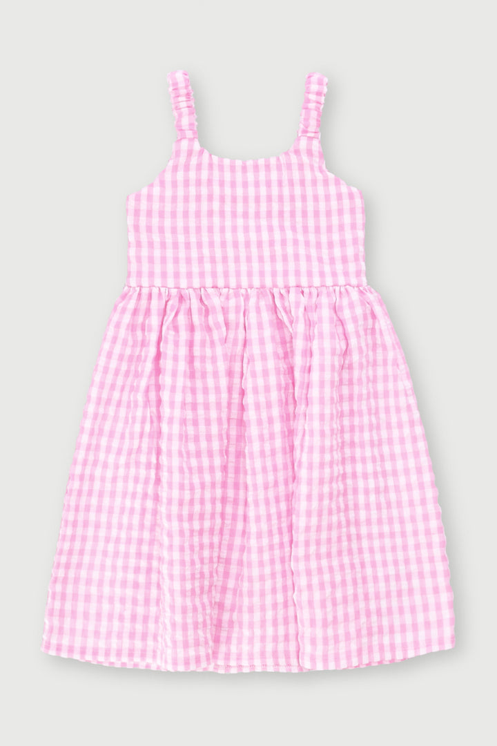 Pre-Girls Check Seersucker Dress - Check