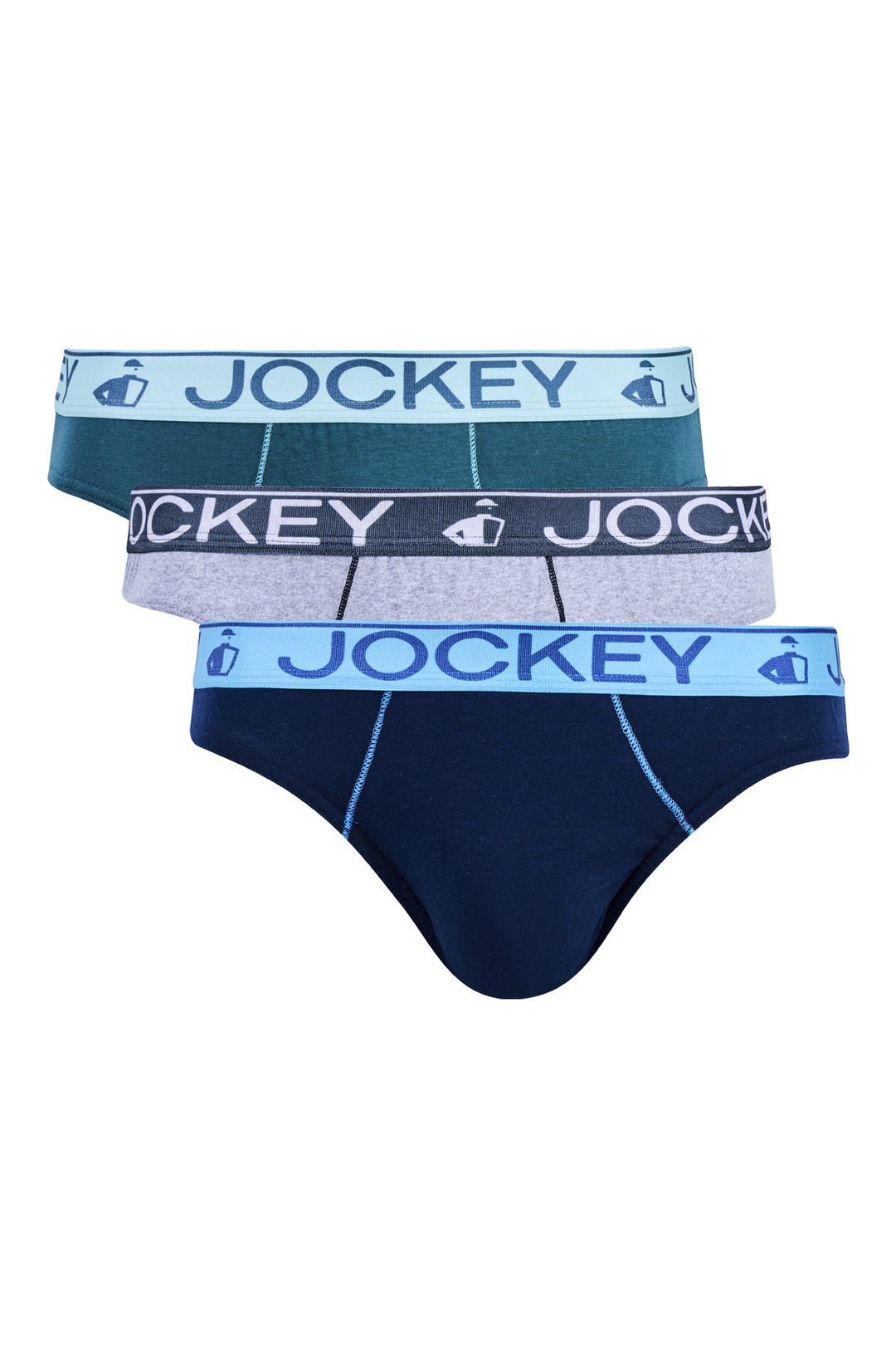 3 Pack Graded Striped Brief - Grey/Green/Navy