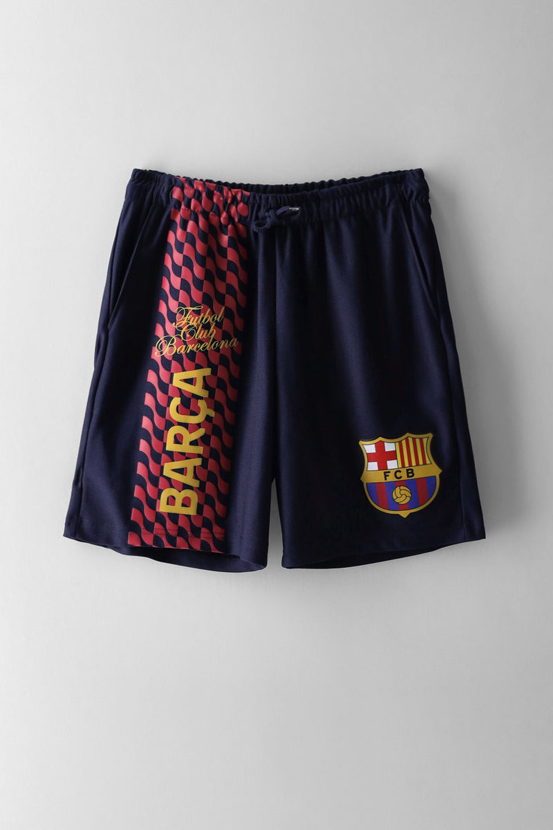 Boys Barcelona Fc Sports Shorts - Blue