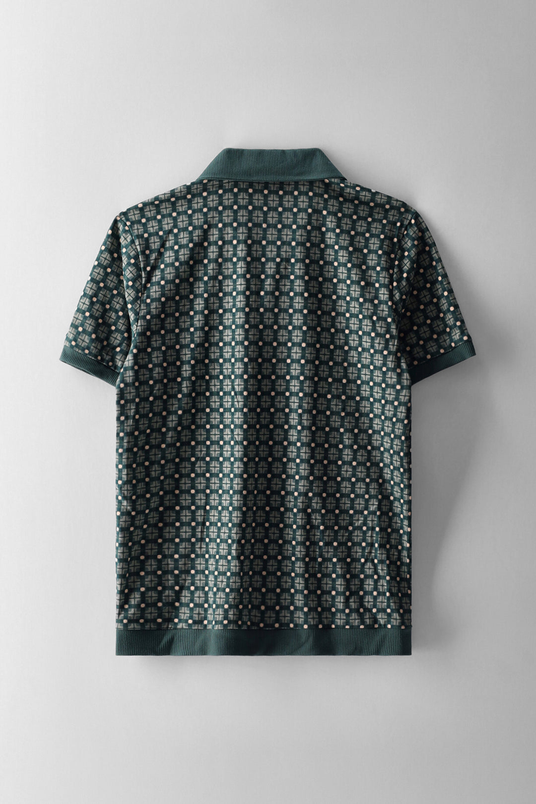 Boys Geometric Print Knit Shirt - Green
