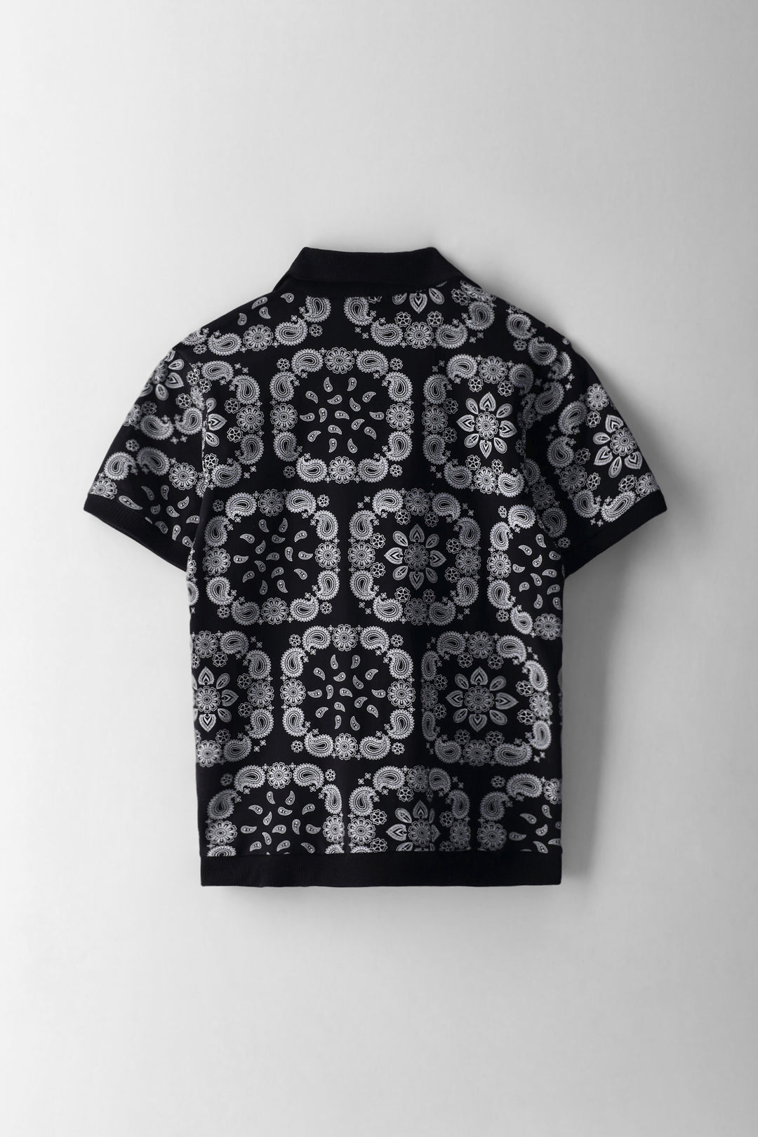 Boys Bandana Print Knit Shirt - Black
