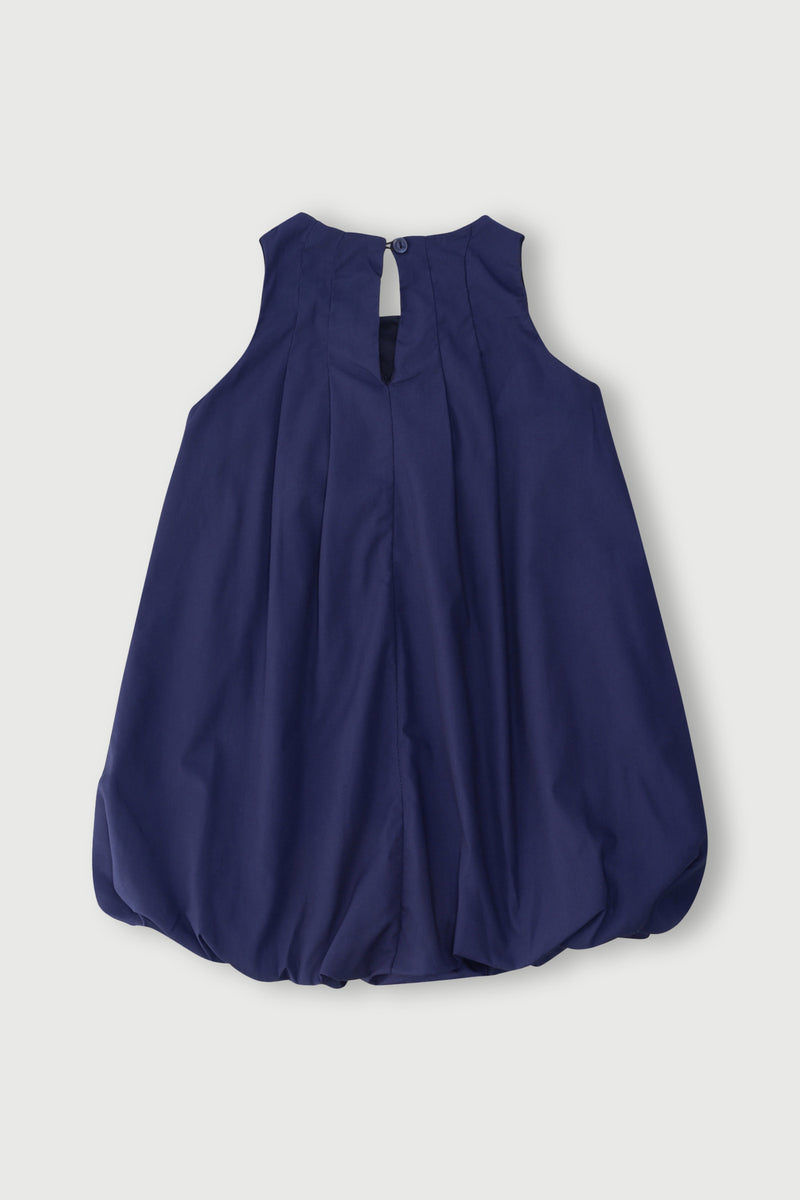 Pre-Girls Pleated Bubble Dress - Navy