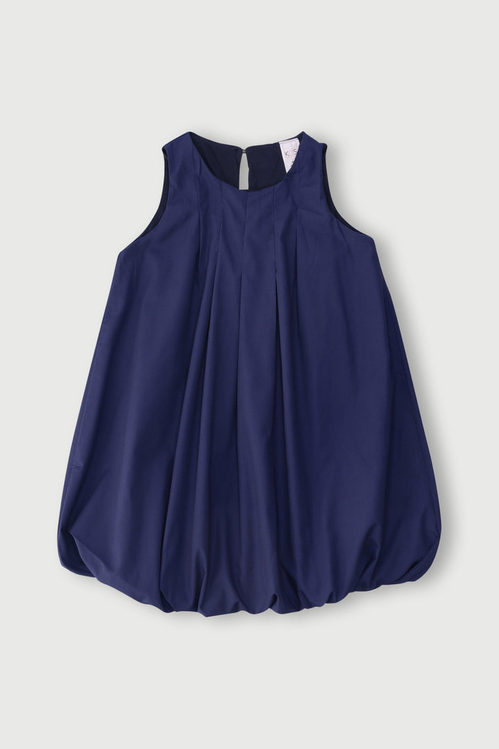 Pre-Girls Pleated Bubble Dress - Navy