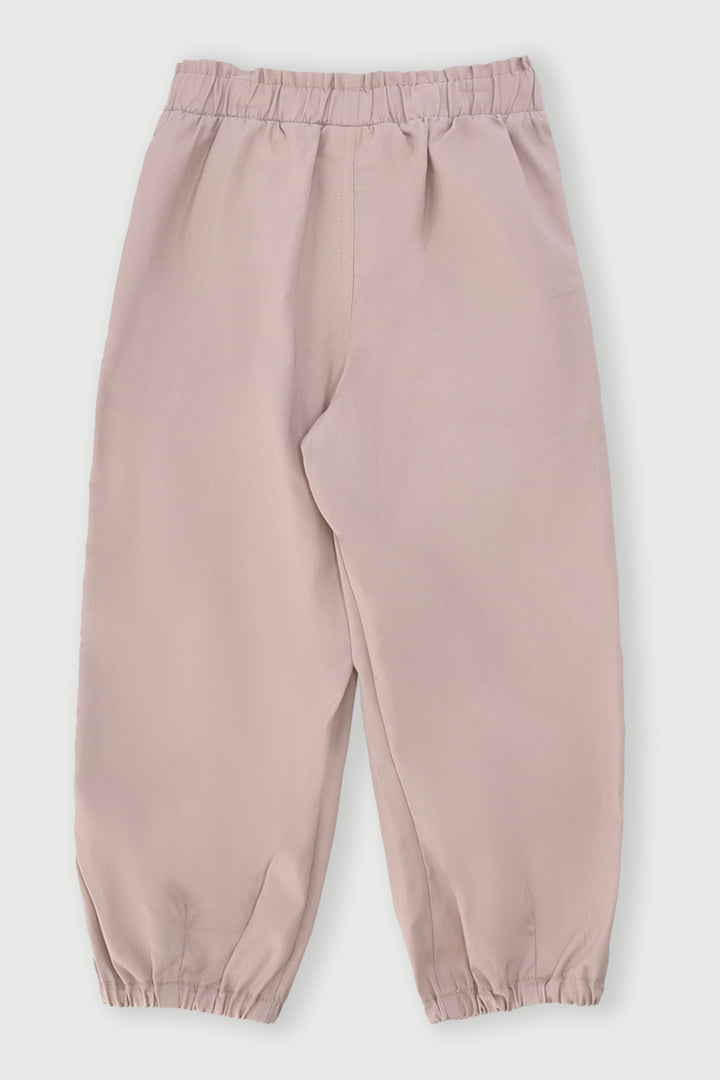 Pre-Girls Paperbag Belt Twill Pants - Stone