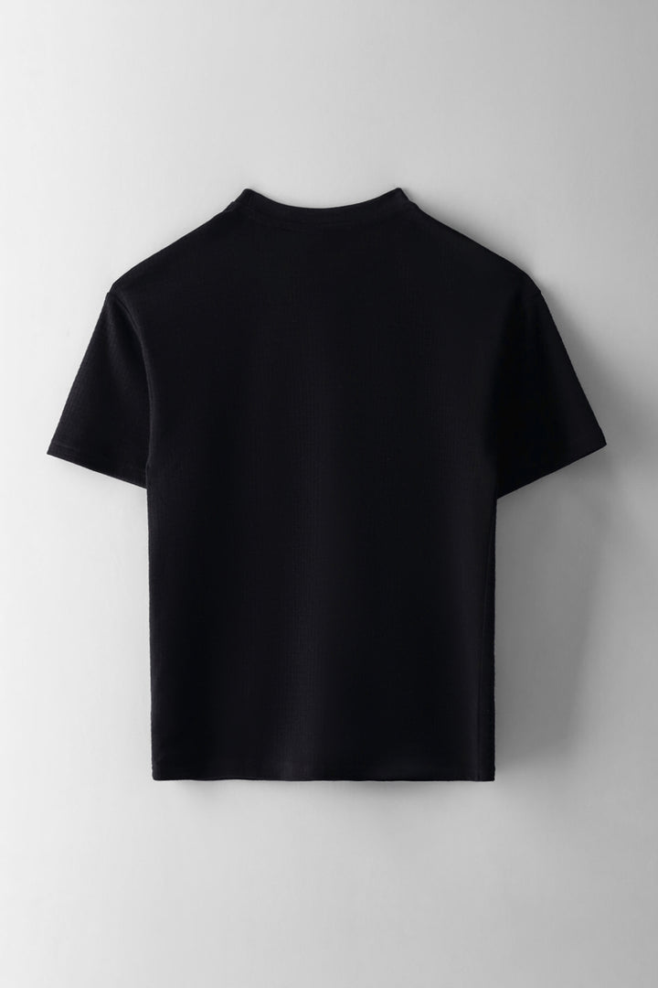 Boys Textured Tiger Overszied T-Shirt - Black