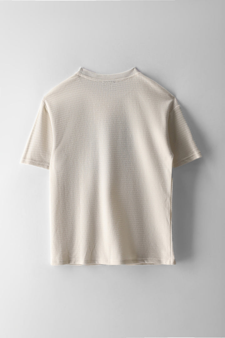 Boys Textured Teddy Oversized T-Shirt - Ecru