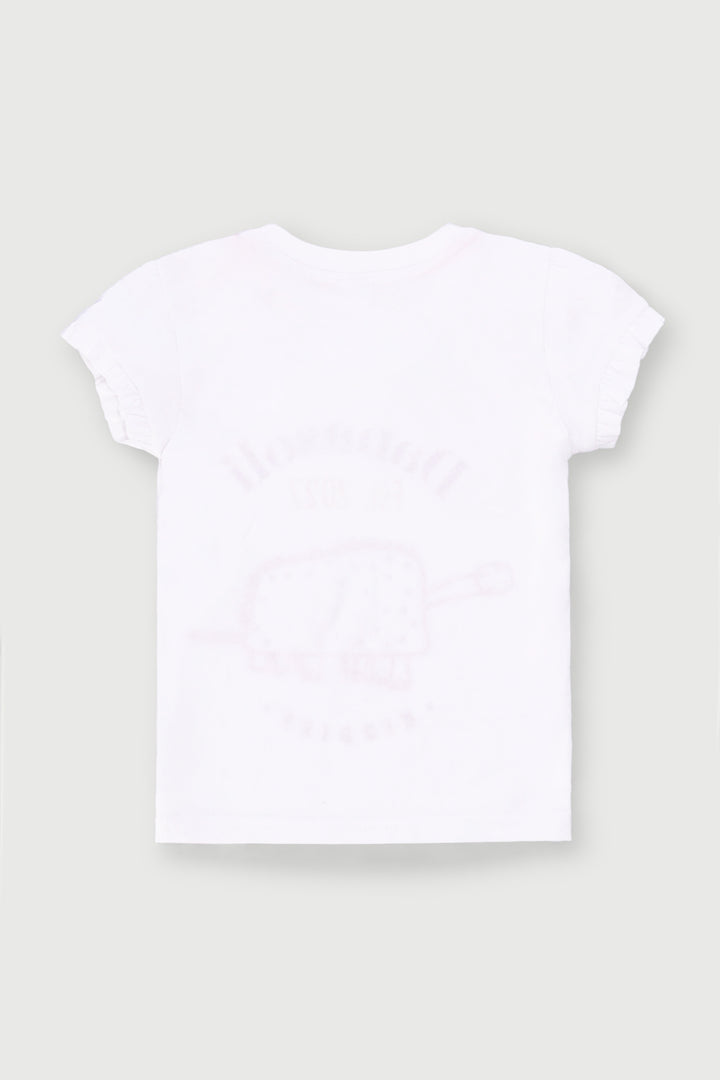 Pre-Girls Danasoli Frill Tee - White