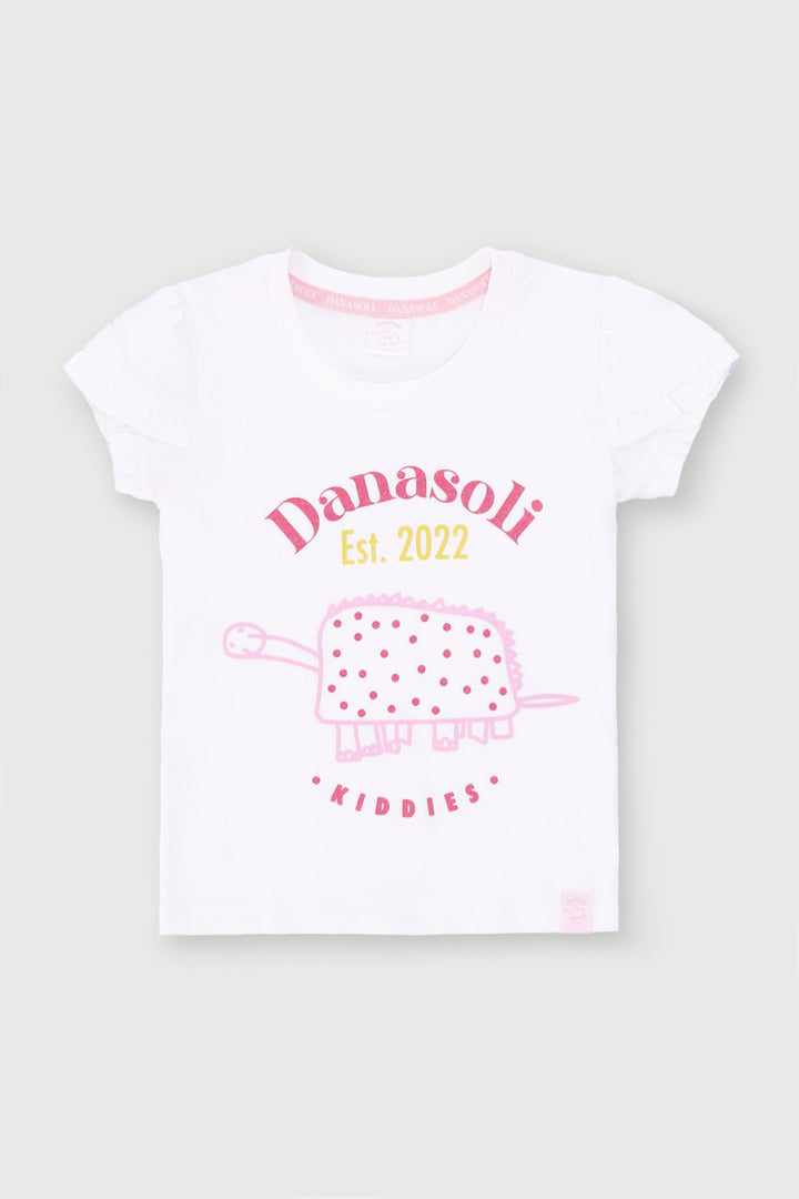 Pre-Girls Danasoli Frill Tee - White