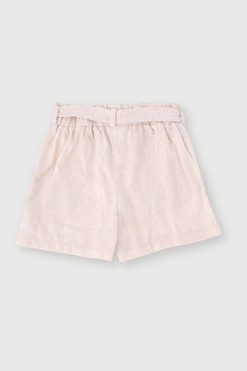 Pre-Girls Danasoli Paperbag Shorts - Stone