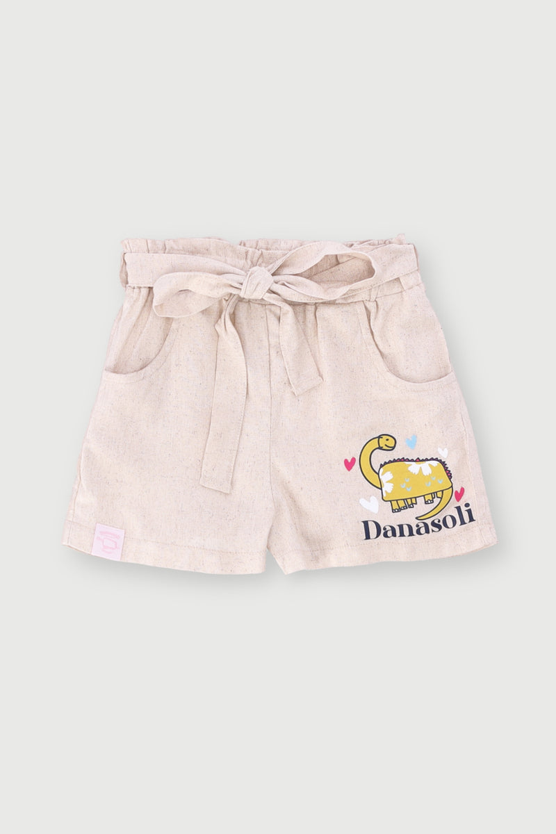 Pre-Girls Danasoli Paperbag Shorts - Stone