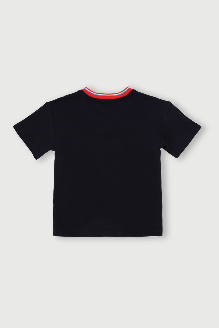 Pre-Boys Jacquard Fleece Crew Top - Black