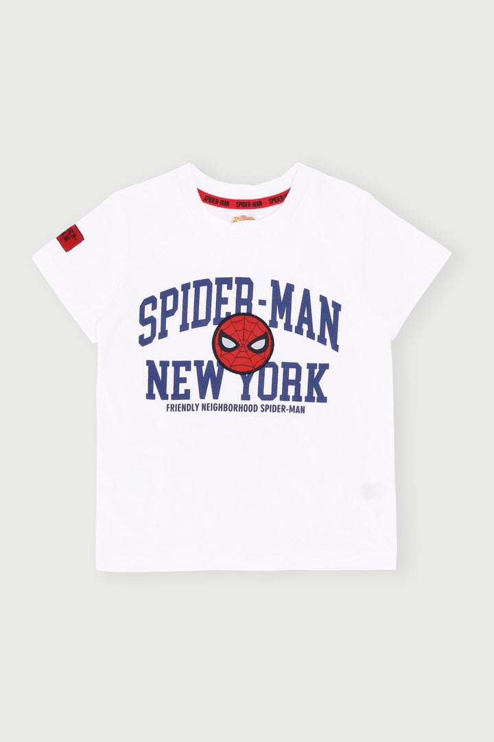 Pre-Boys New York Applique Tee - White