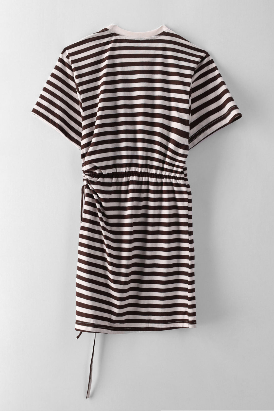 Girls Stripe Tee Keyhole Dress - Cream Multi