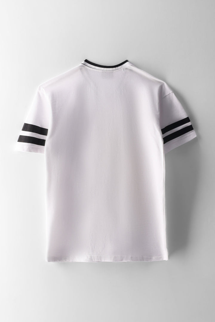 Boys Football Oversized Cotton Sports T-Shirt - White