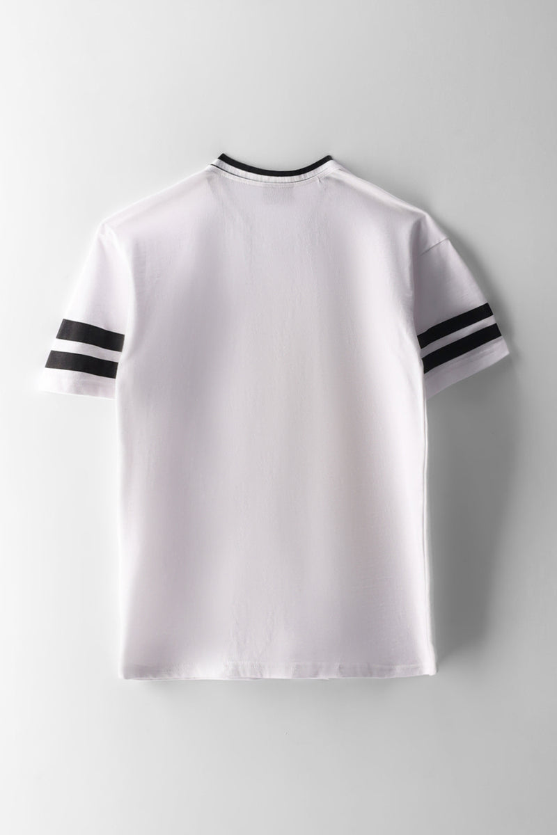 Boys Football Oversized Cotton Sports T-Shirt - White