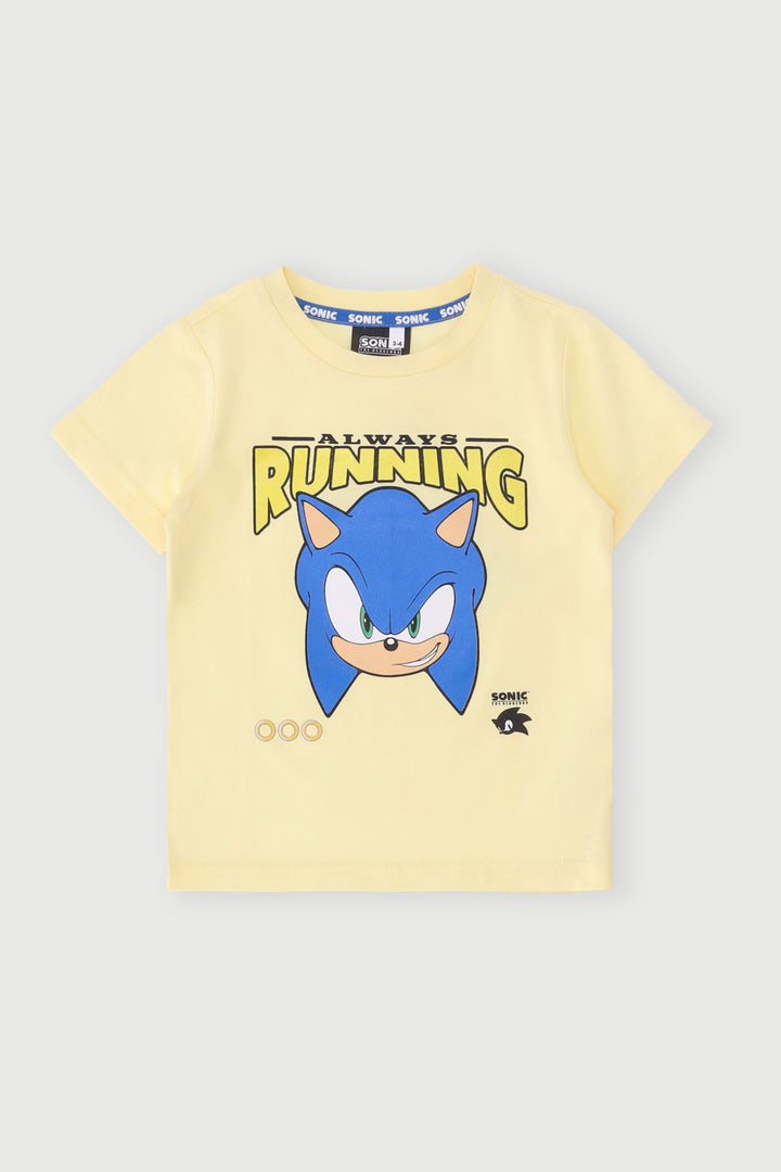 Pre-Boys Short Sleeve Sonic Tee - Yellow