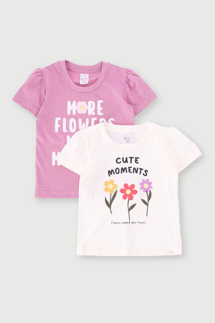 Pre-Girls 2 Pack Cute Moments Tees - Mauve