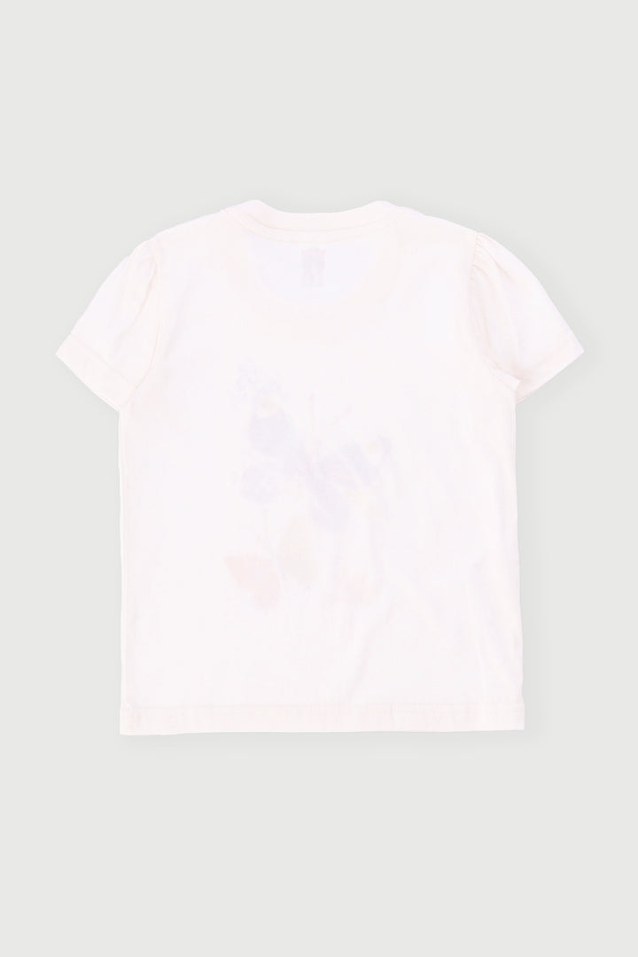 Pre-Girls Butterfly Print Tee - Cream
