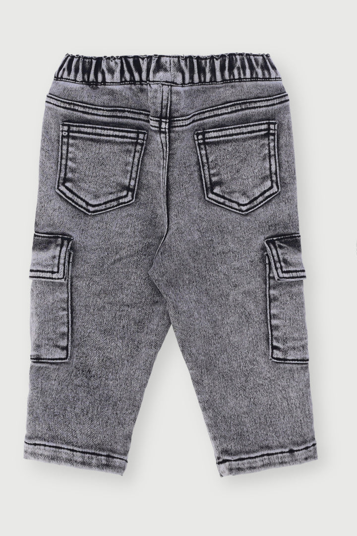 Baby Boys Acid Wash Knit Denim - Grey