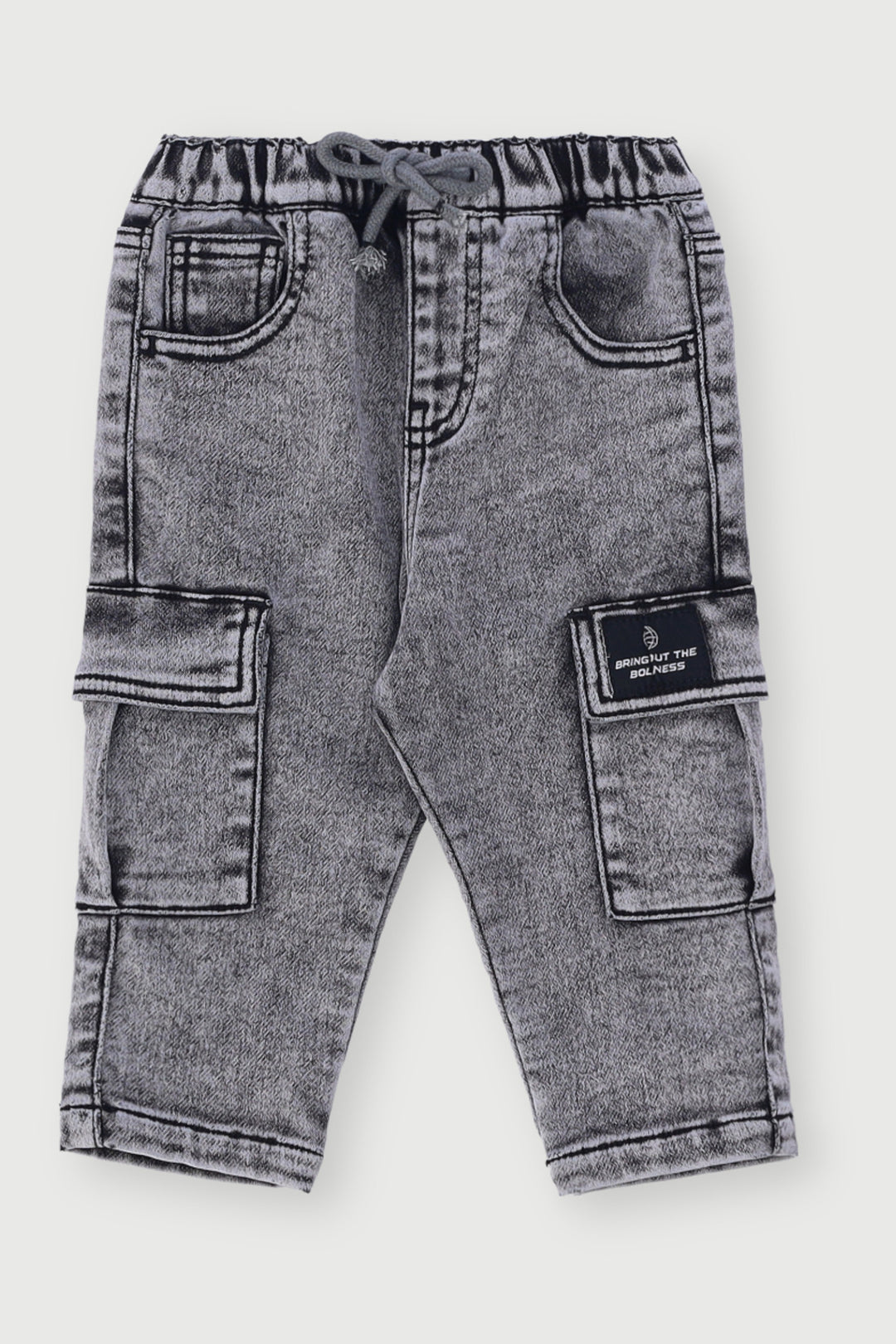 Baby Boys Acid Wash Knit Denim - Grey