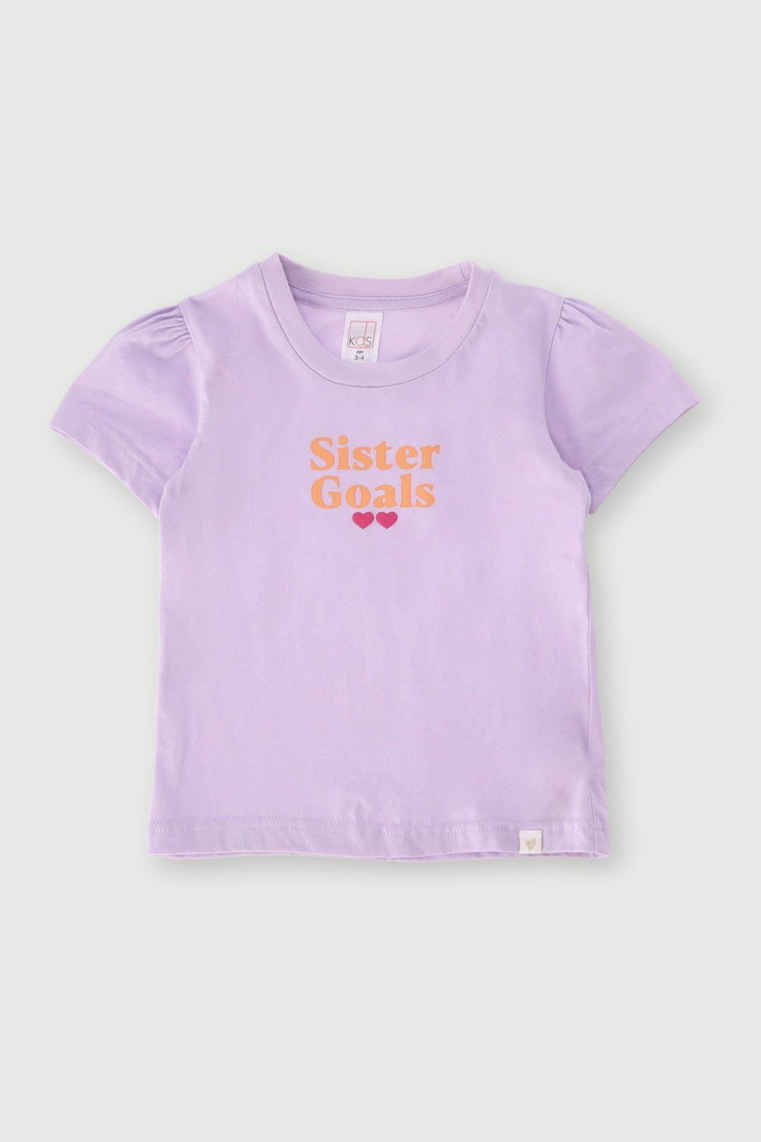Pre-Girls Sister Print Tee - Lilac