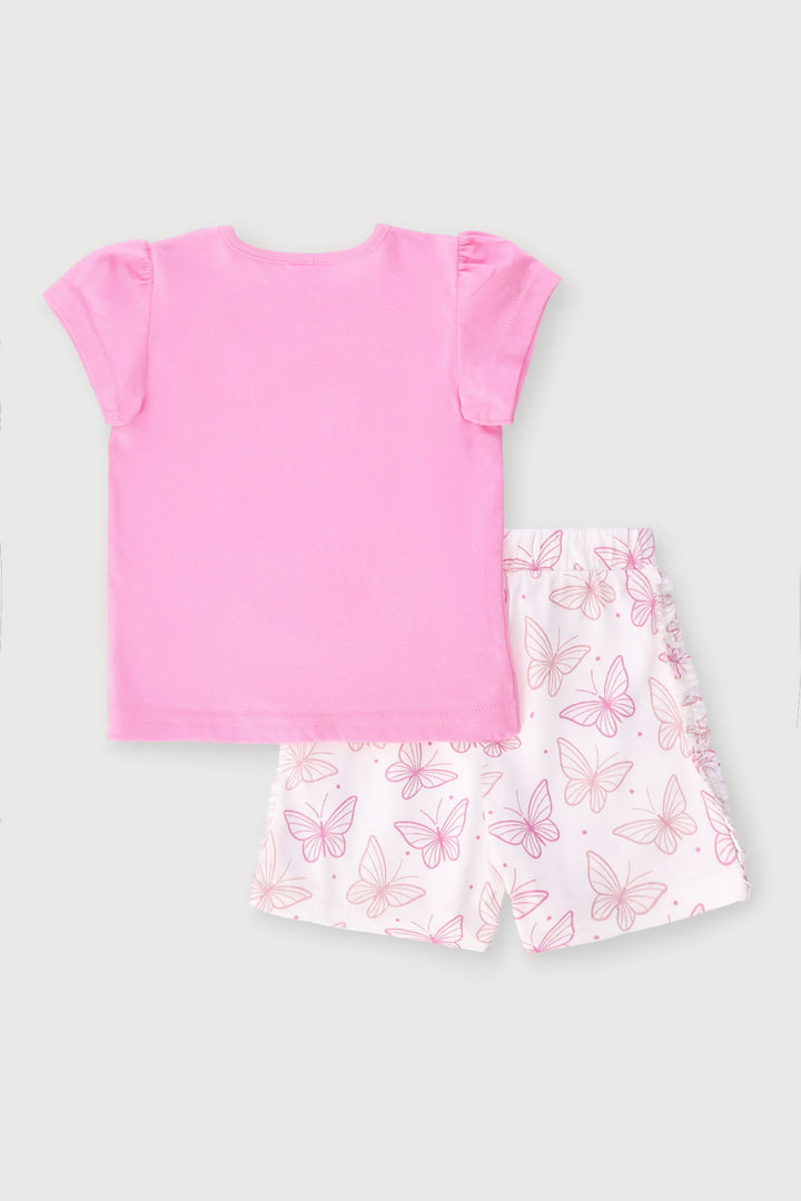 Baby Girls Placement Print Set - Pink