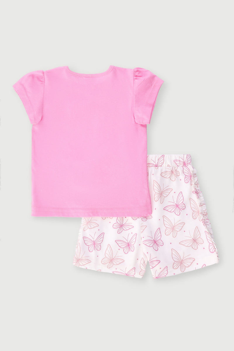 Baby Girls Placement Print Set - Pink