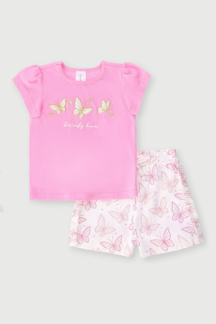 Baby Girls Placement Print Set - Pink