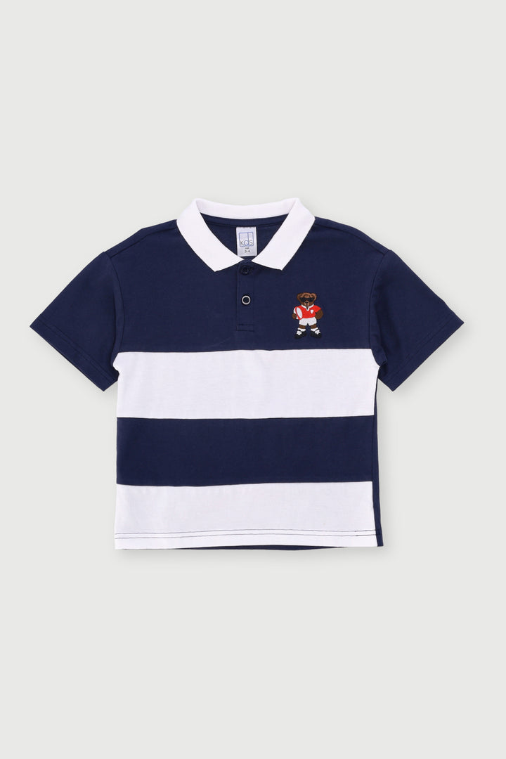 Pre-Boys Teddy Colourblock Golfer - Navy
