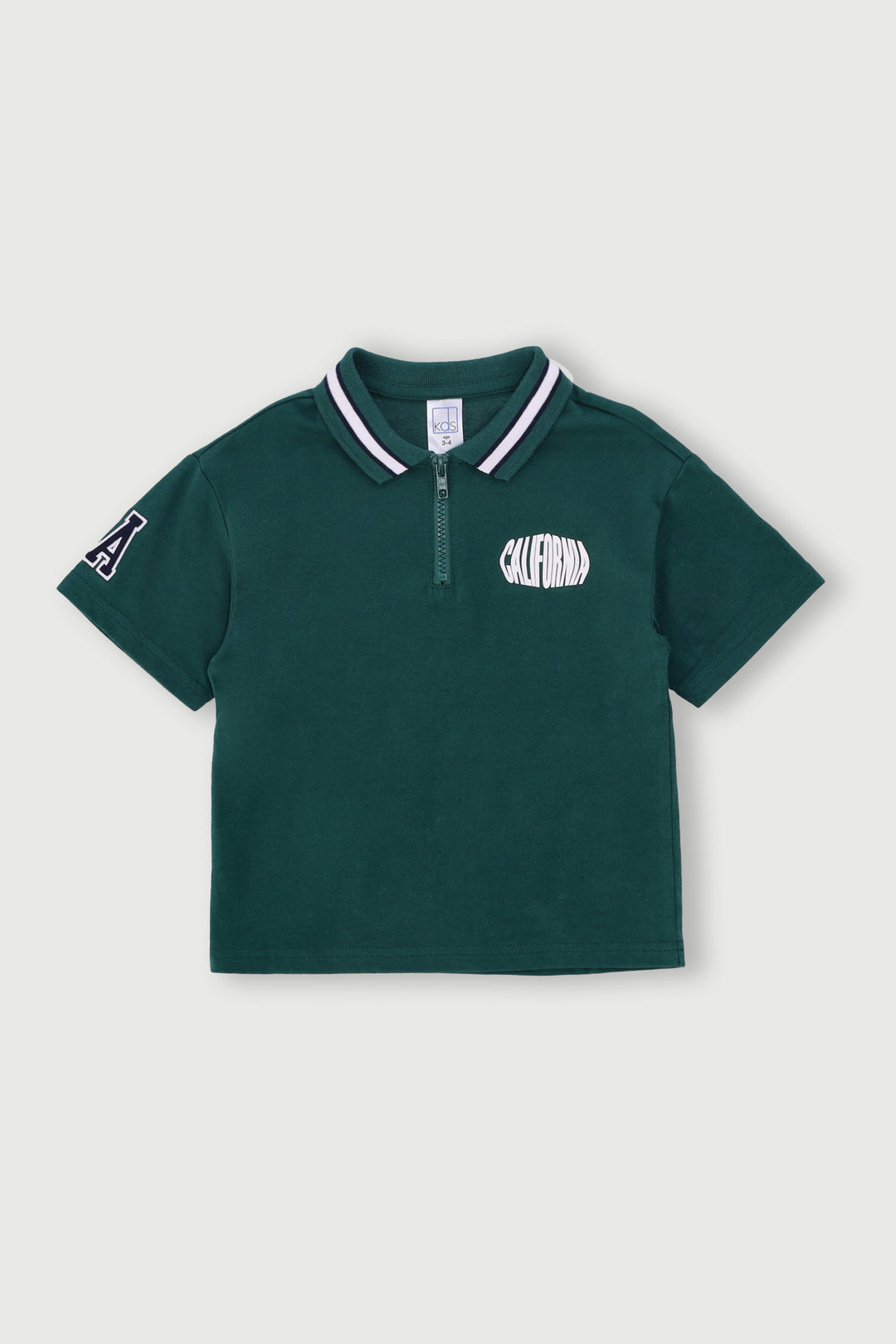Pre-Boys Quarter Zip Hd Square Applique Golfer - Dark Green