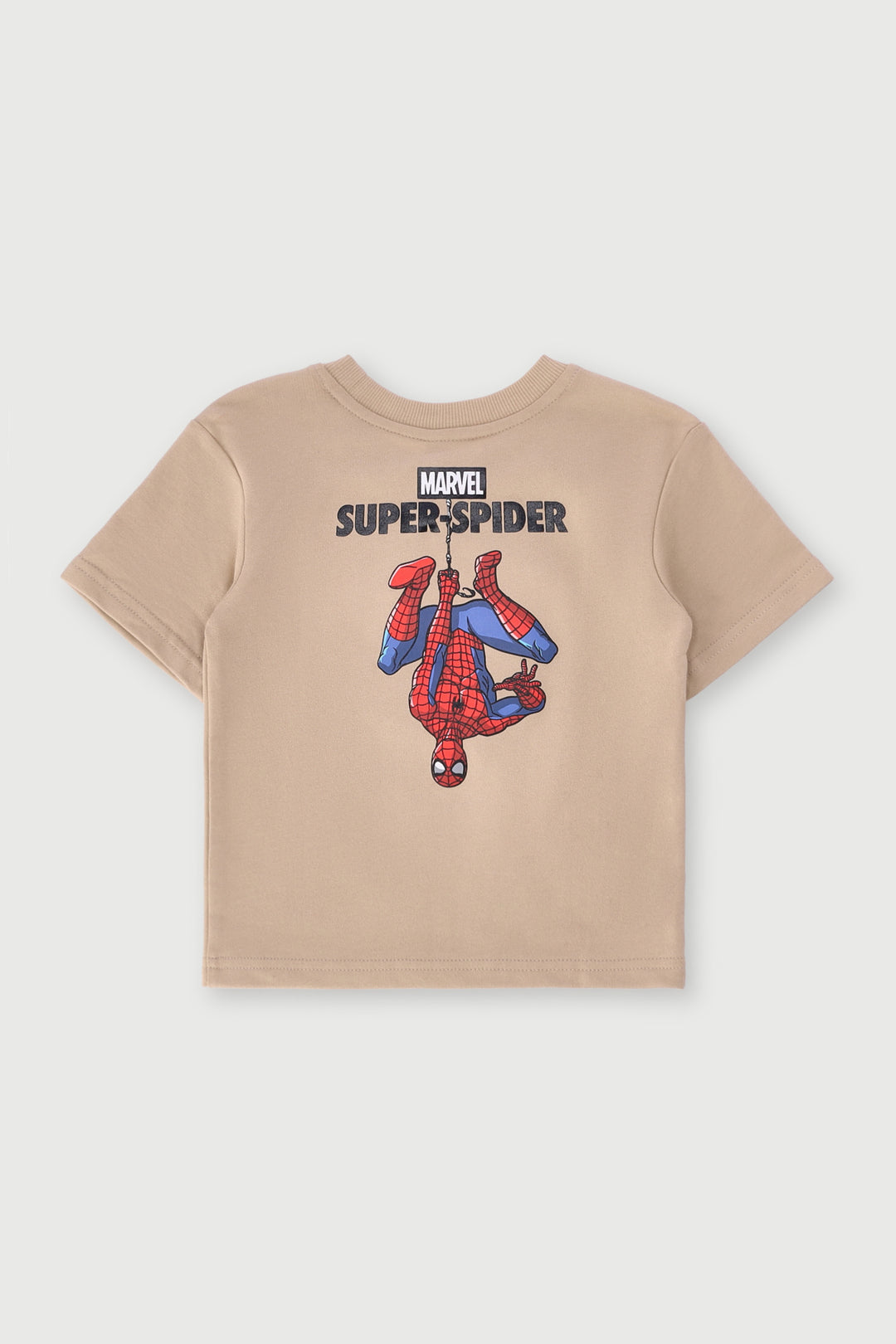 Pre-Boys Spiderman Fleece Crew Top - Stone