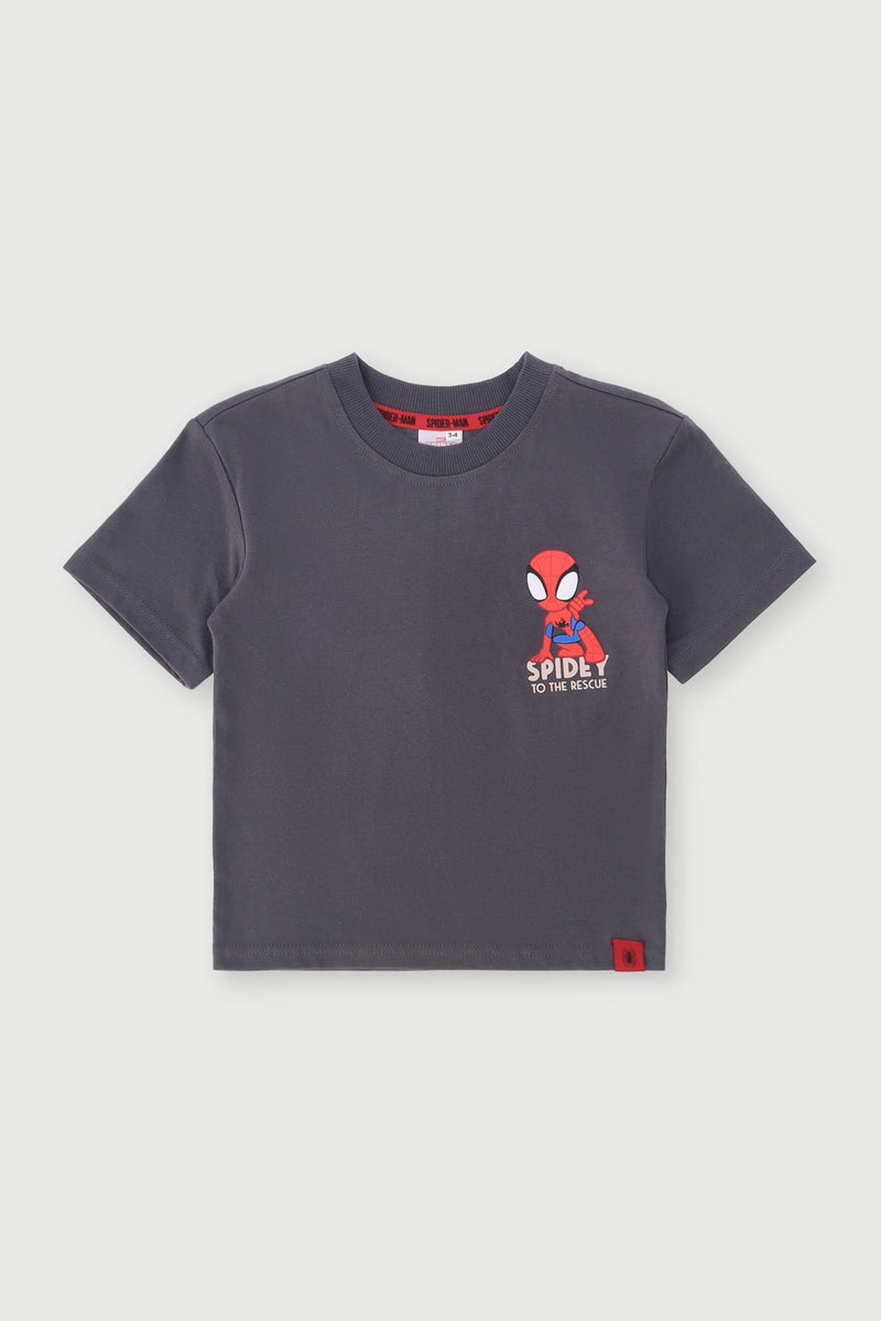 Pre-Boys Spiderman Tee - Charcoal