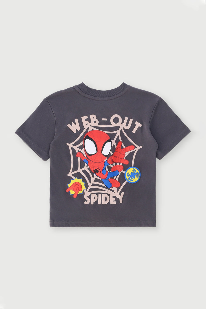 Pre-Boys Spiderman Tee - Charcoal