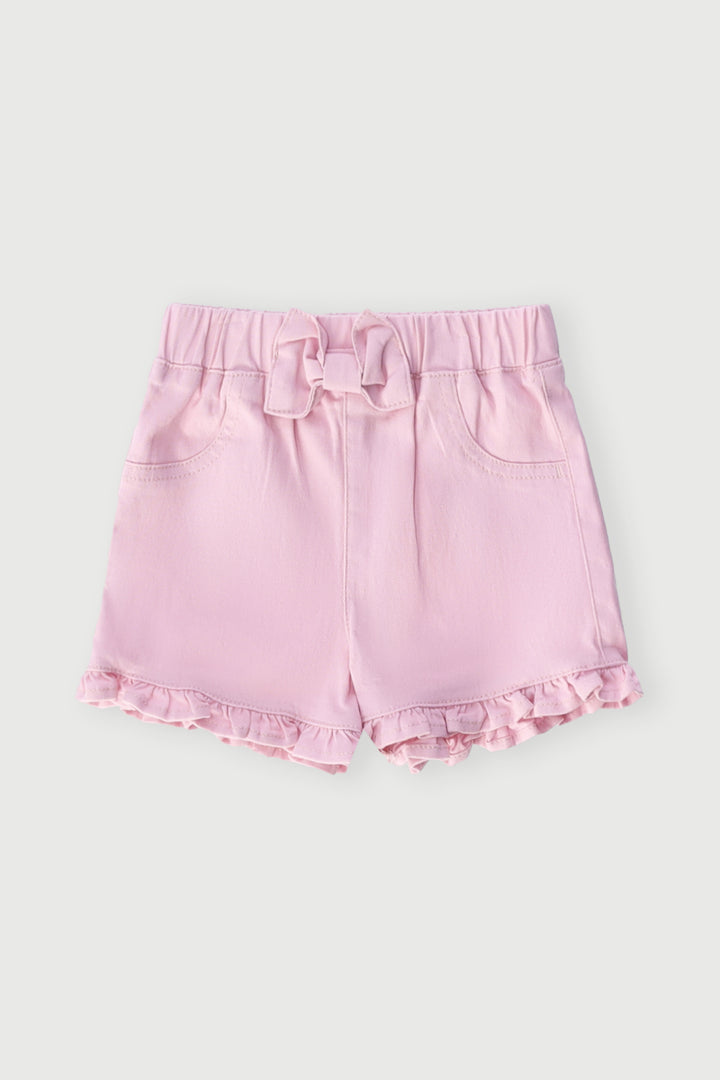 Baby Girls Woven Frills Shorts - Pink
