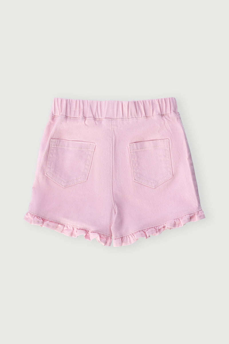 Baby Girls Woven Frills Shorts - Pink