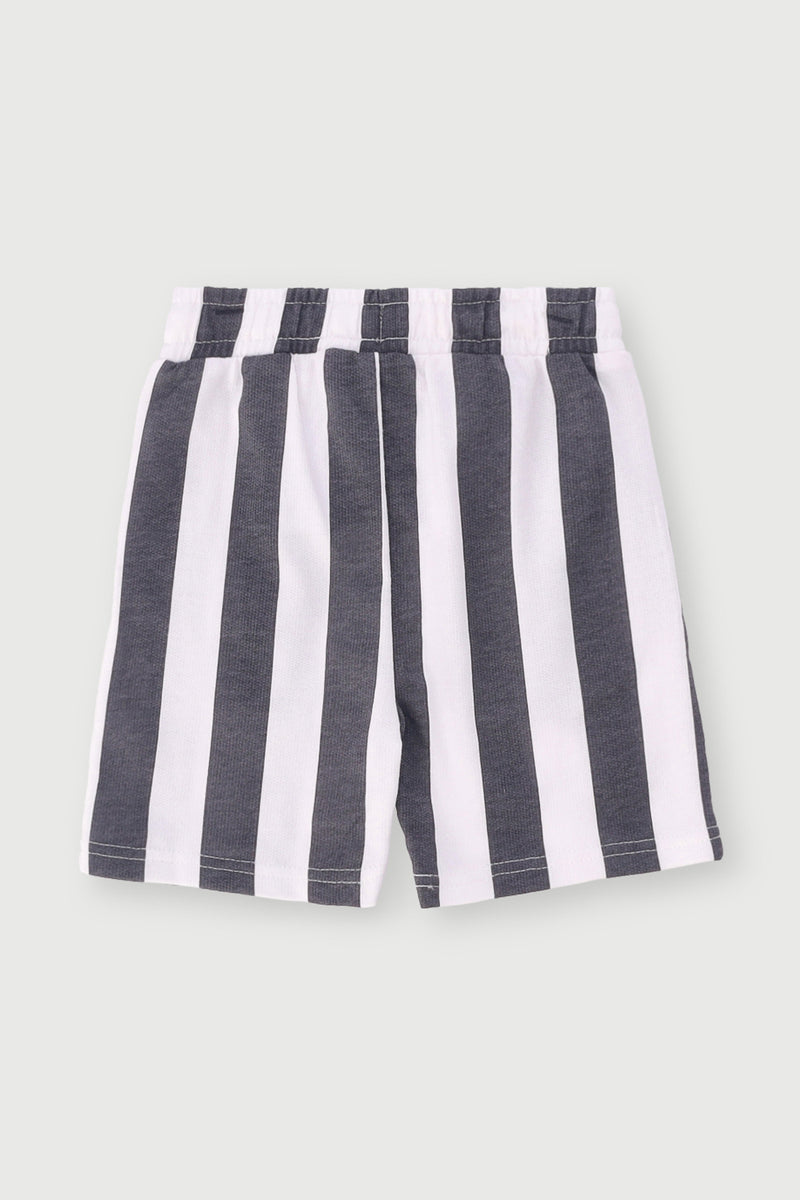 Pre-Boys Spiderman Stripe Shorts - Charcoal