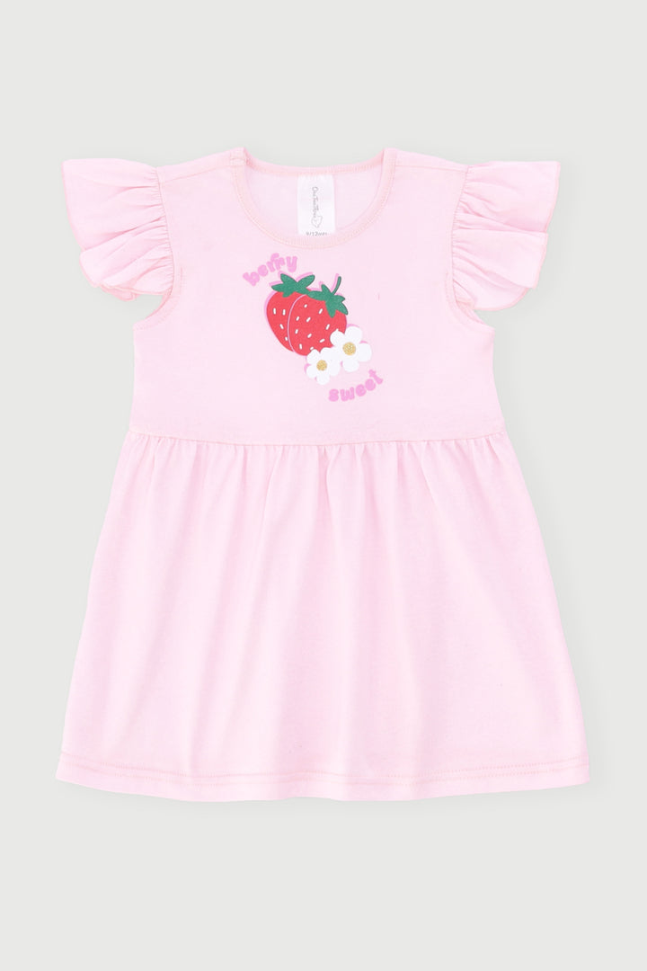Baby Girls Strawberry Dress - Pink