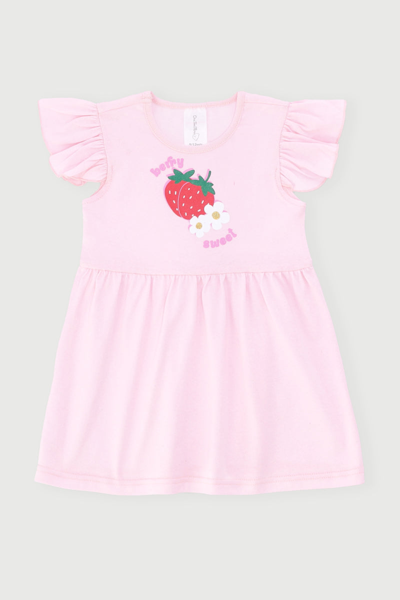 Baby Girls Strawberry Dress - Pink