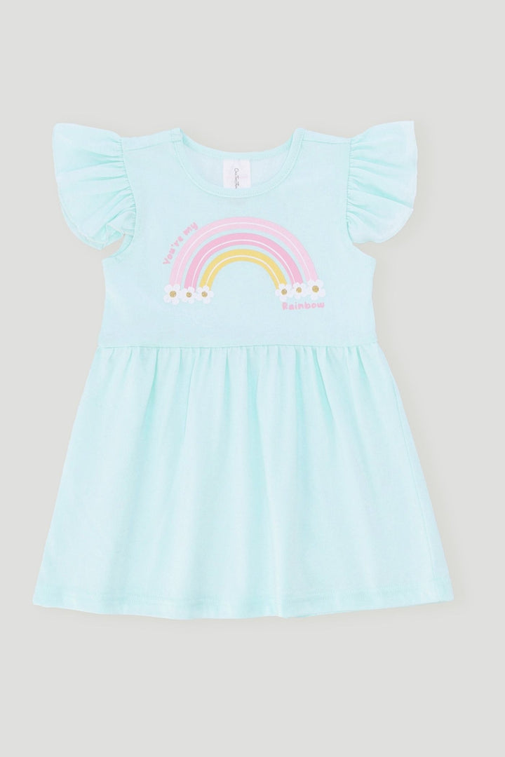 Baby Girls Rainbow Dress - Mint