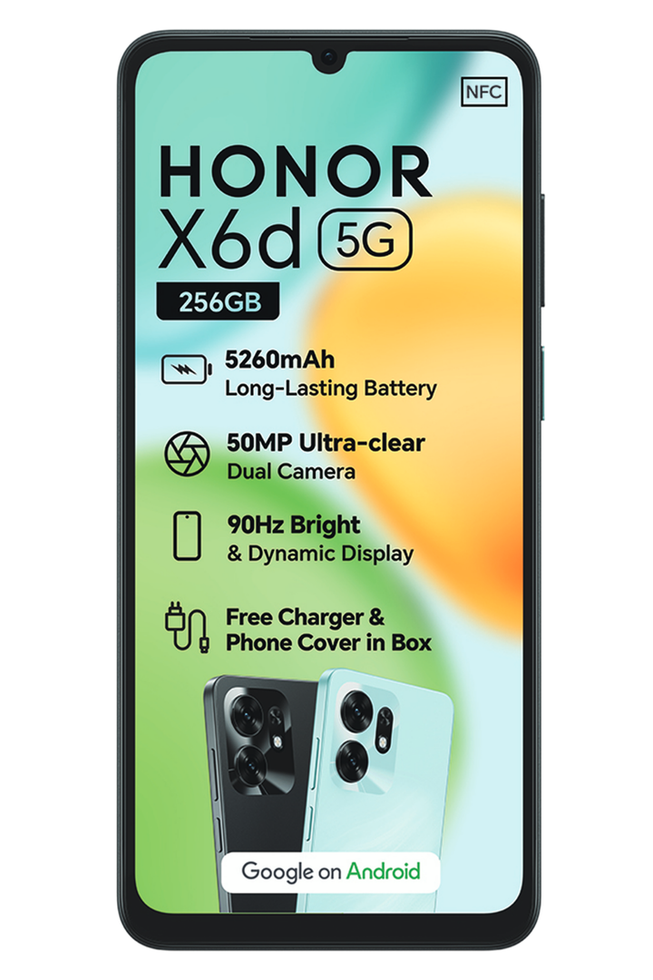 X6d  4/256GB 5G Dual Sim Cellphone - Black
