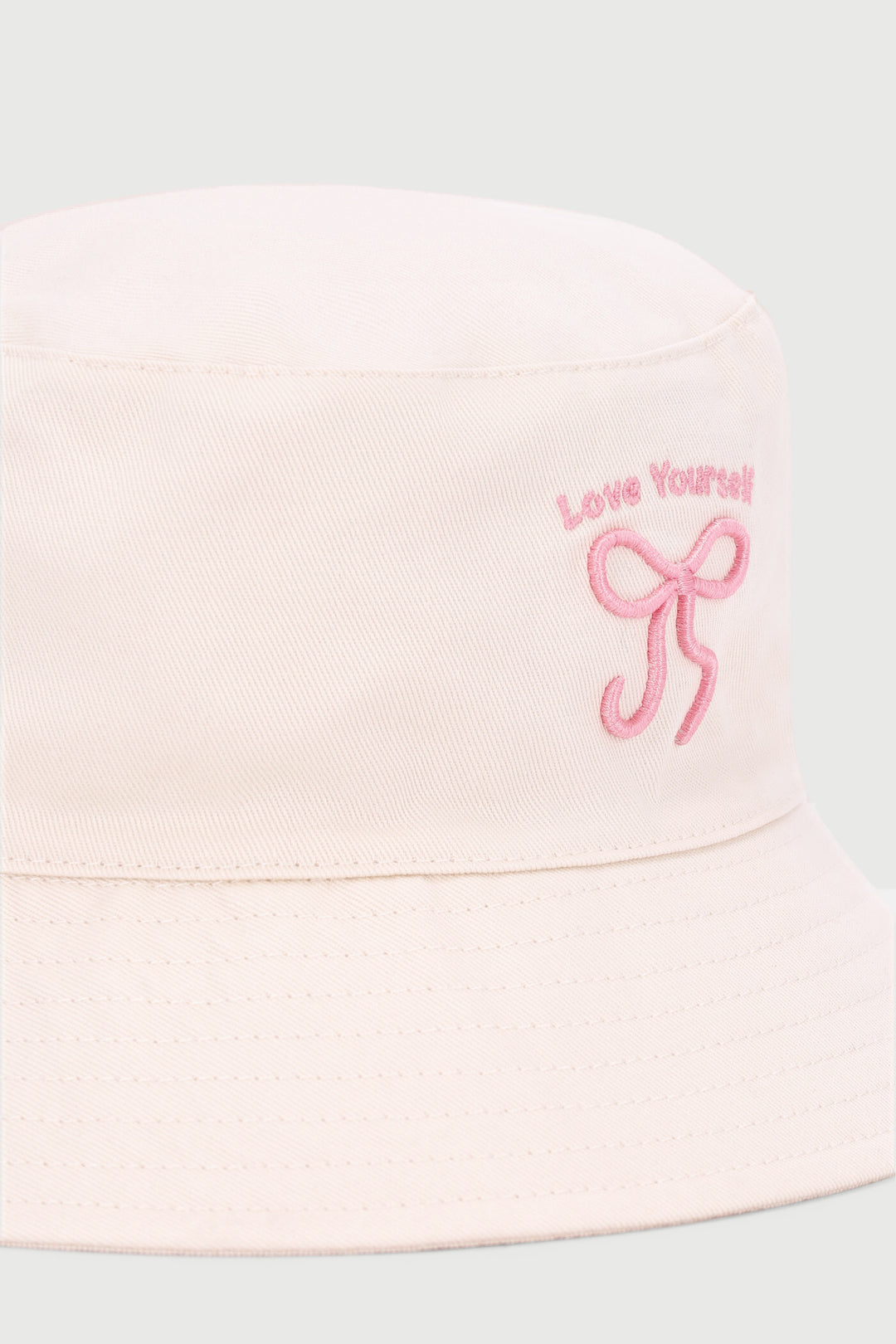Girls Bow Bucket Hat - Cream