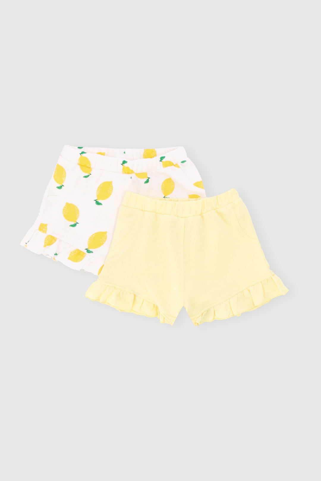Baby Girls 2 Pack Lemon Shorts - Yellow