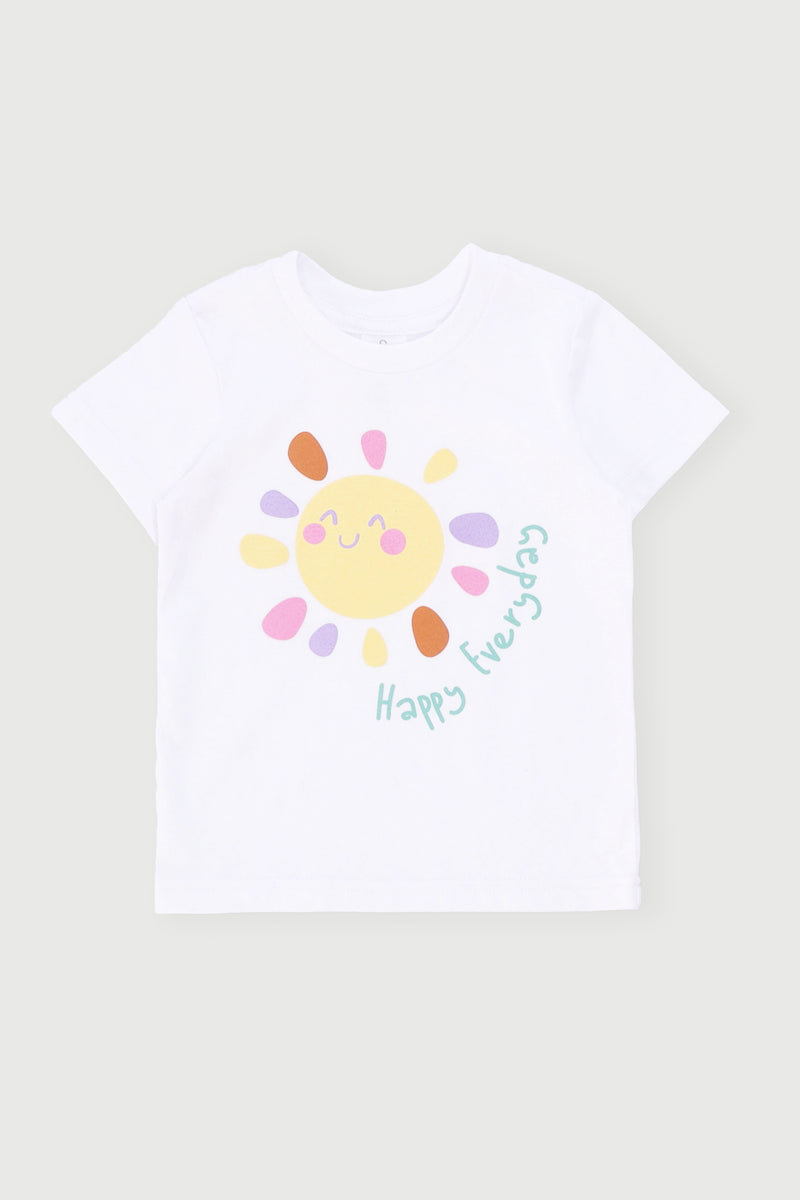 Baby Girls Happy Everyday Tee - White