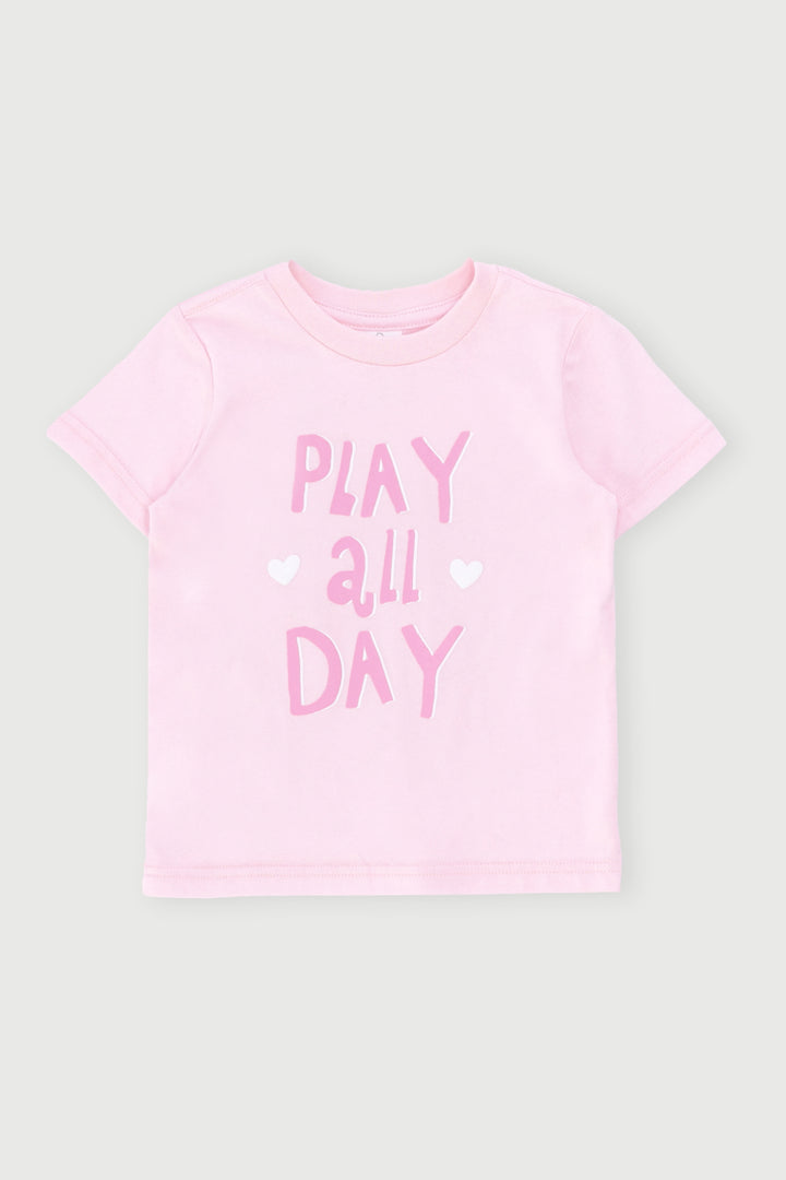 Baby Girls Play All Day Tee - Pink